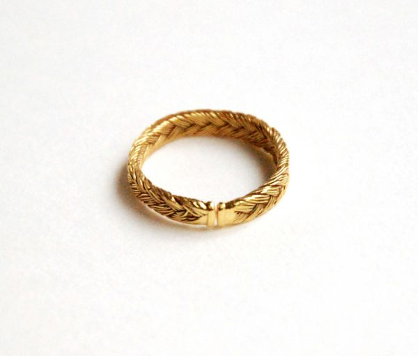 wedding ring  fishbone ring gold