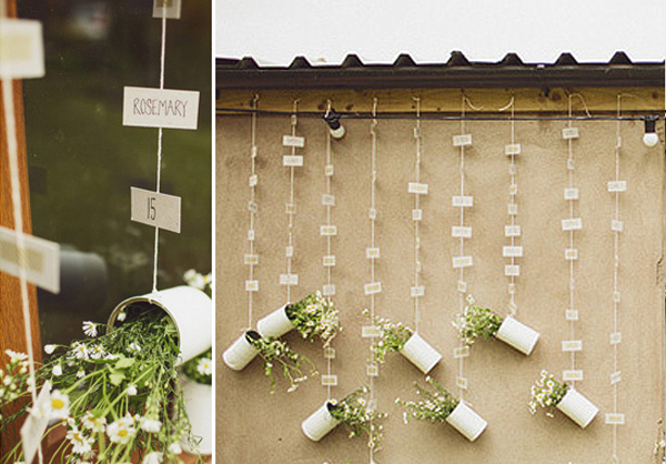 hanging flowers wedding seating plan