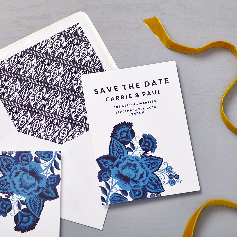 Lucy says I do save the date_floral folk blue