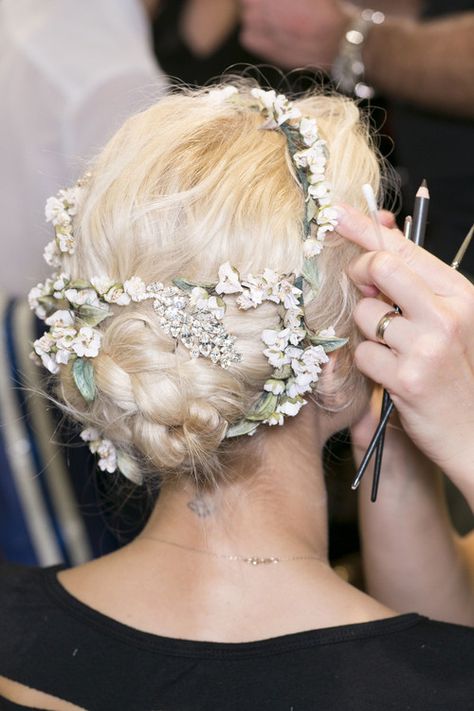 wedding hair braids plaits flowers