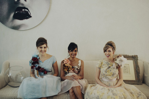 wedding ideas beautiful bridesmaids dresses - patterned dresses with overlay 50's Mad me style