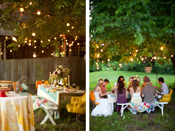 wedding reception ideas - intimate outdoor wedding picnic style