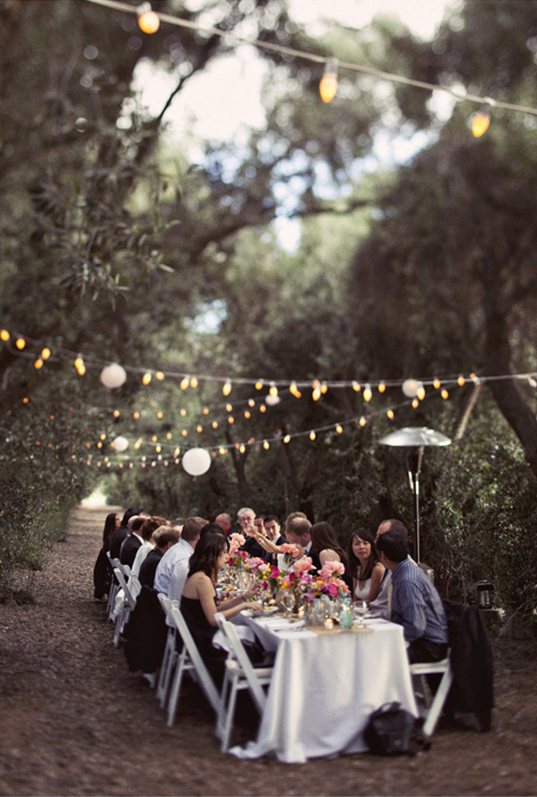 Wedding reception ideas - intimate outdoor wedding in an olive grove