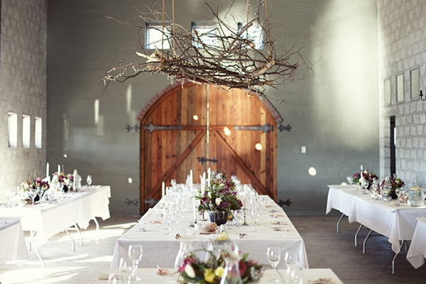 Wedding decoration ideas - hanging chandeliers