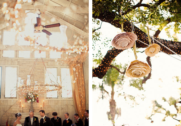 Wedding decoration ideas - hanging chandeliers
