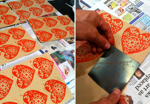printing process - Christmas wedding invitation and tree decoration favour by Lucy says I do