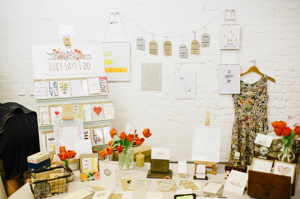 Lucy says I do stand at A most curious wedding fair Photography by Ellie Gillard