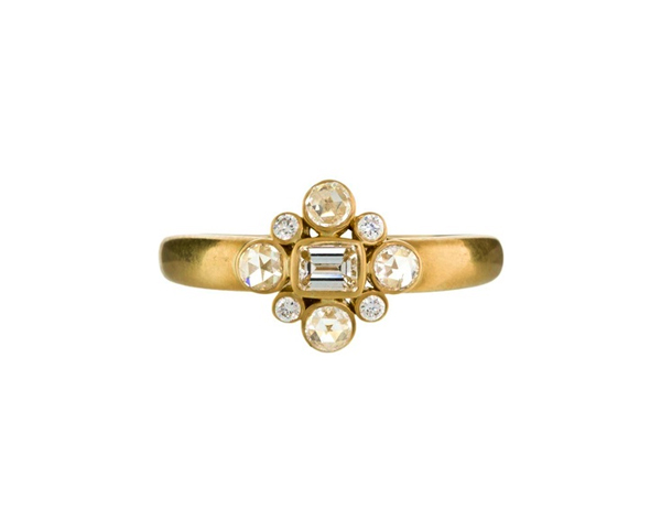 Diamond Baguette Flower Ring