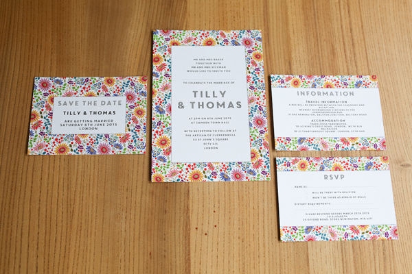 Lucy says I do_Bright Flowers Collection save the date invitation rsvp information card order of service place card seating plan table number menu