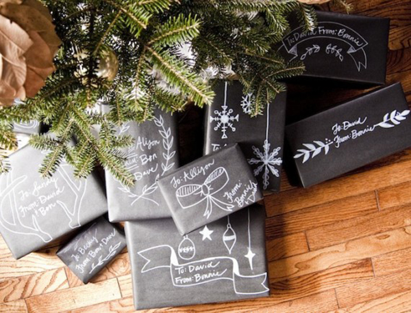 christmas chalkboard packaging christmas wrapping ideas
