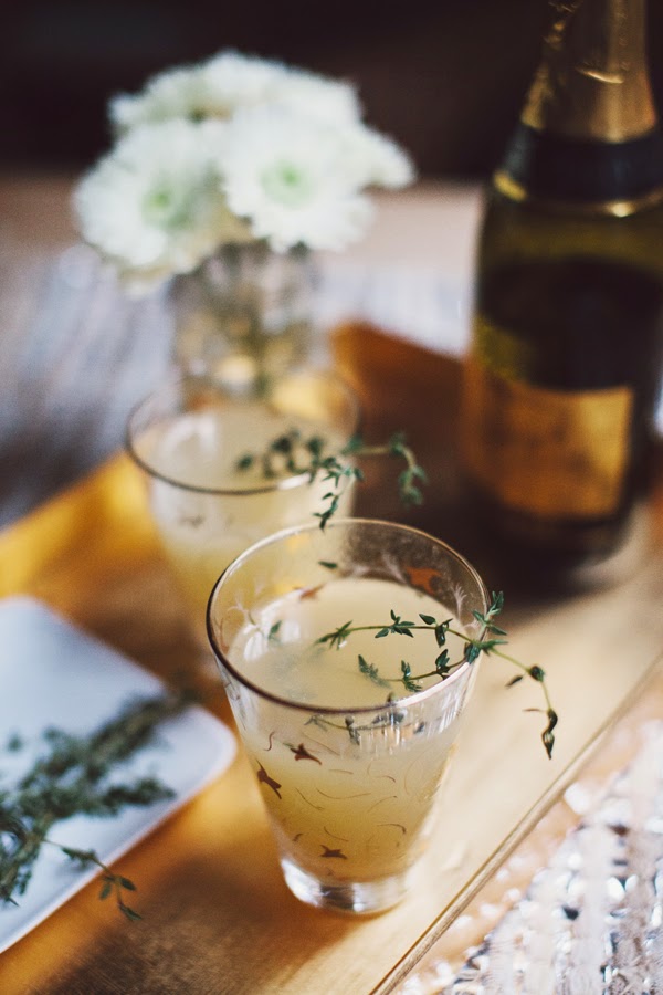 pear nectar and thyme mimosa christmas cocktail ideas