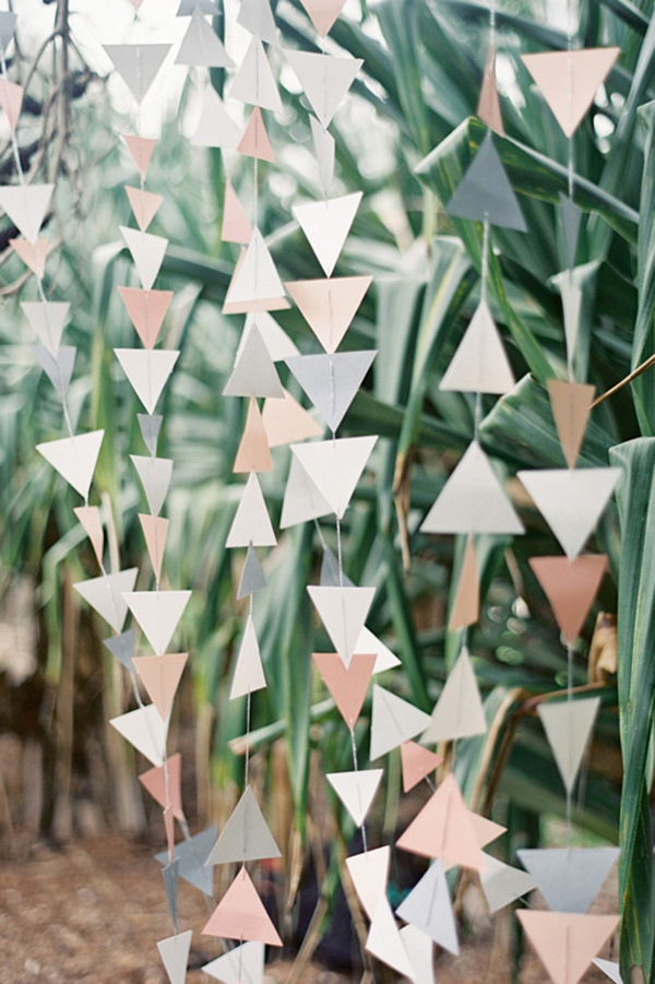 wedding decor garland paper crane flowers botanicals