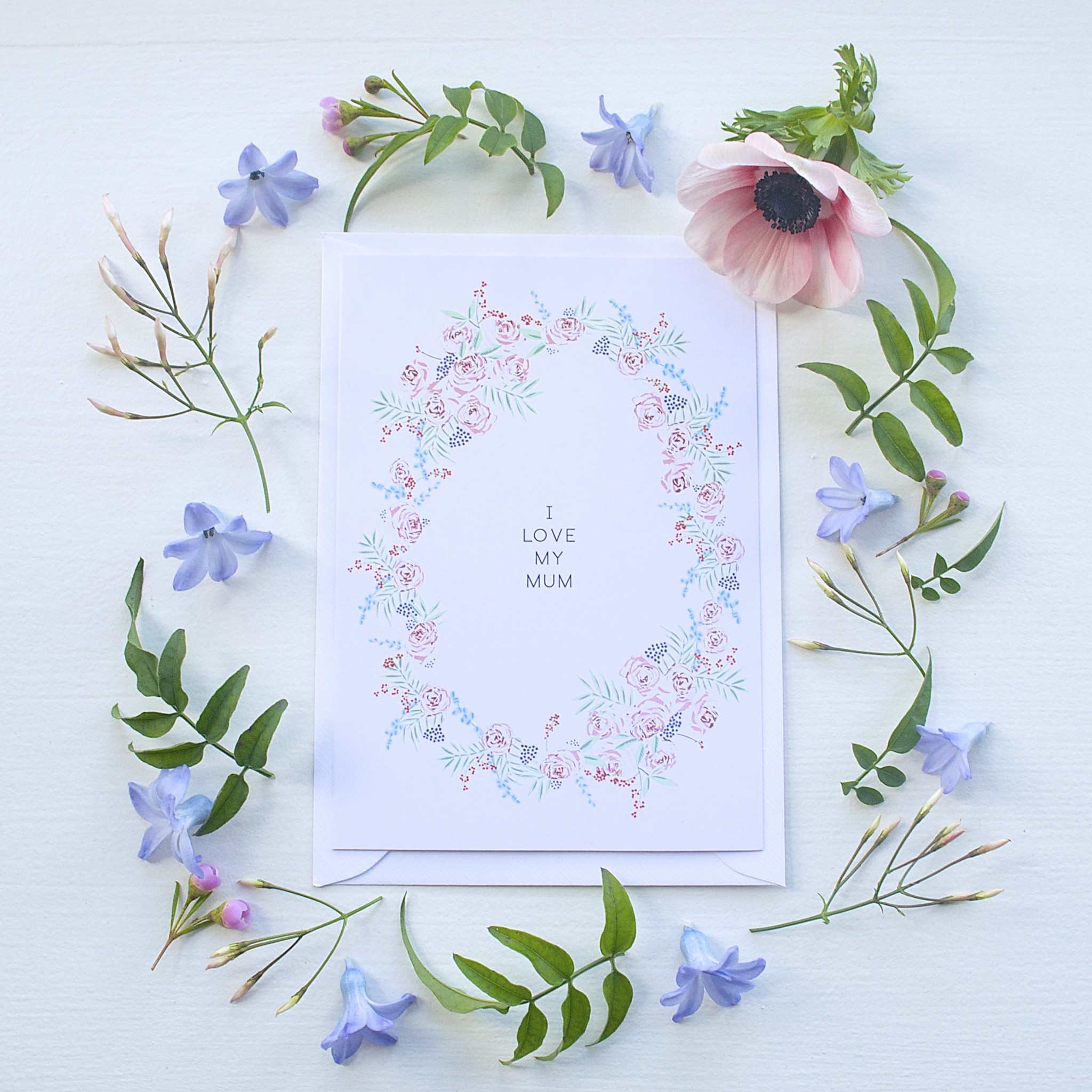 Lucy says I do Mothers day Rose garland Card mothers day 1 feat