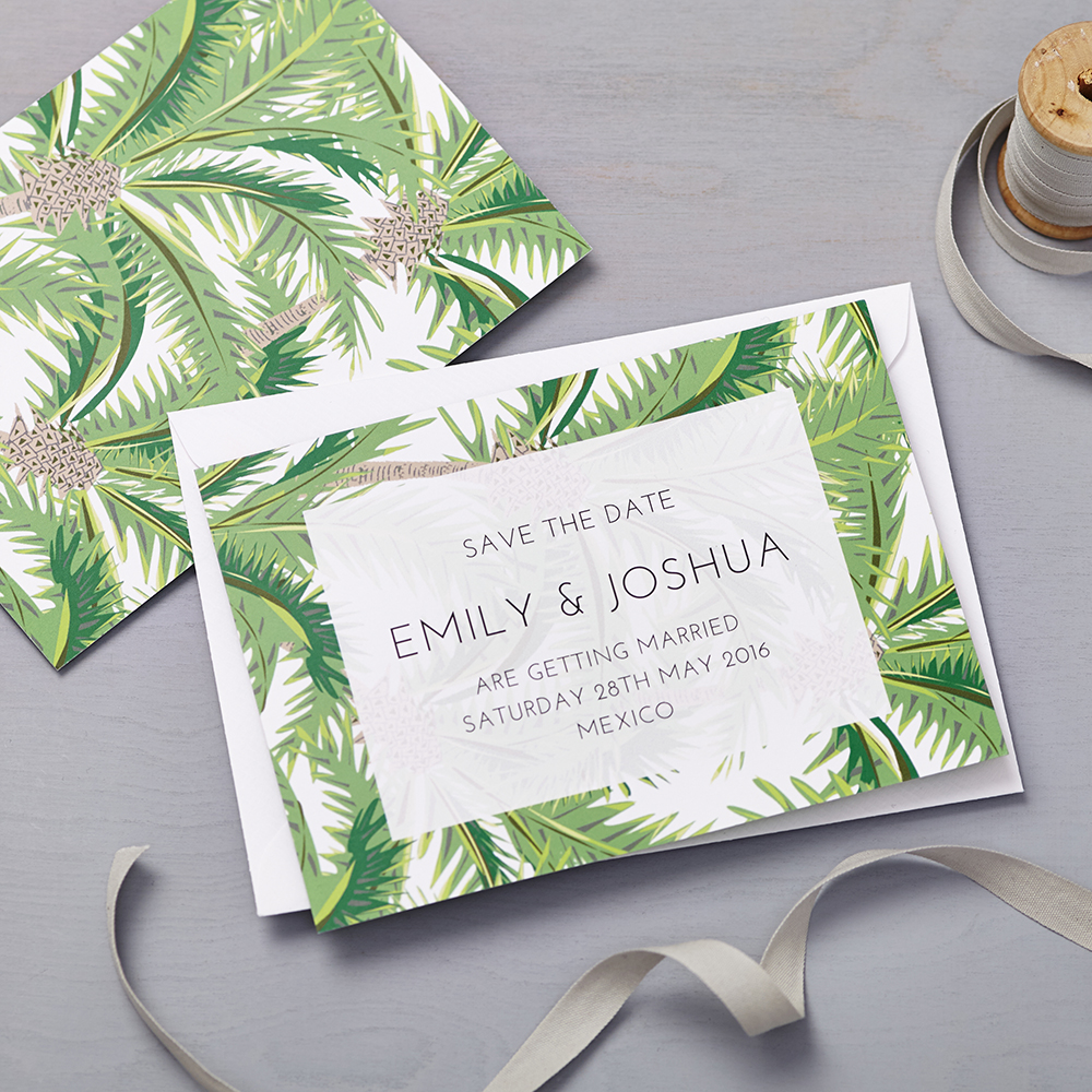 Lucy says I do tropical wedding stationery 