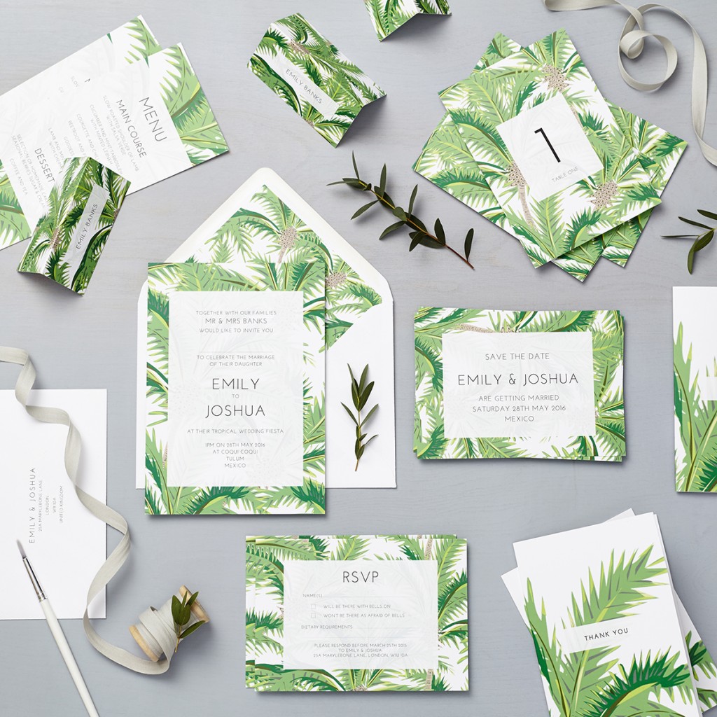 Lucy says I do tropical wedding stationery 