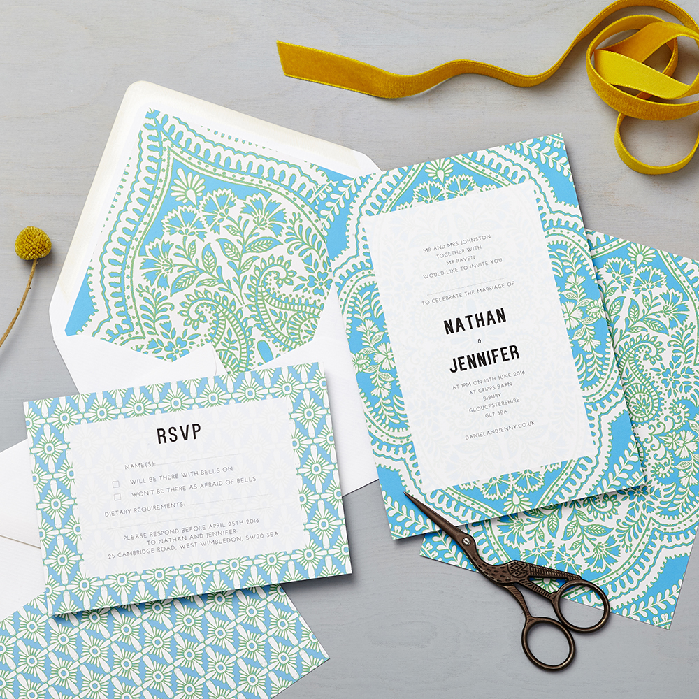 Lucy says I do wedding invitation_mandala blue