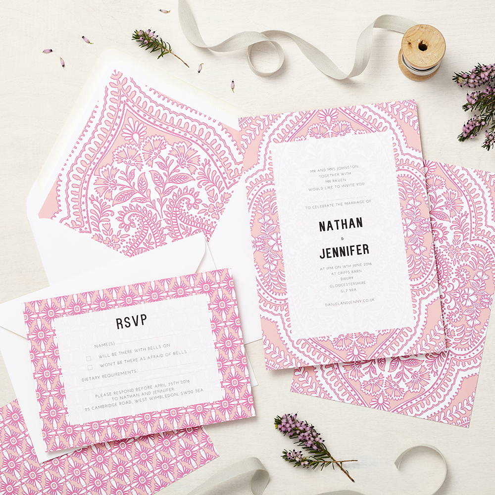 Lucy says I do wedding invitation_mandala pink