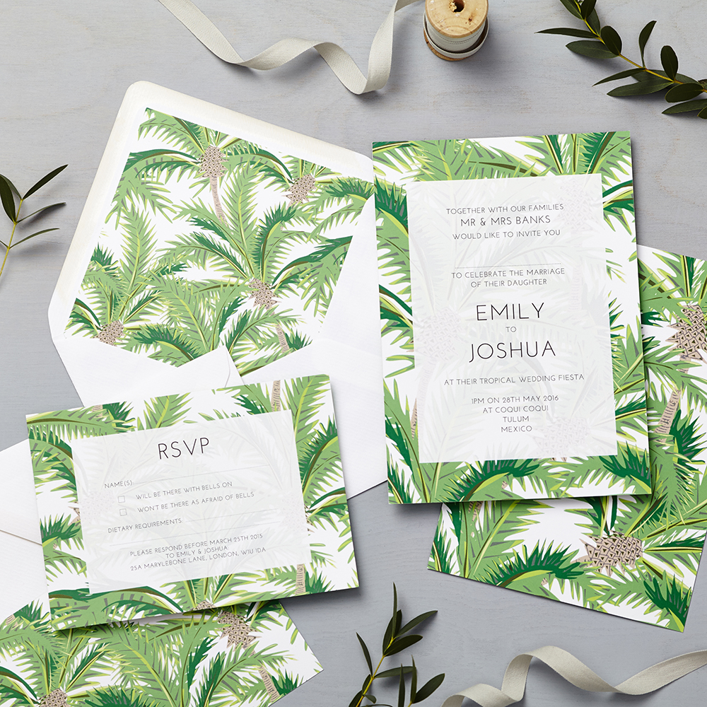 Lucy says I do tropical wedding stationery 