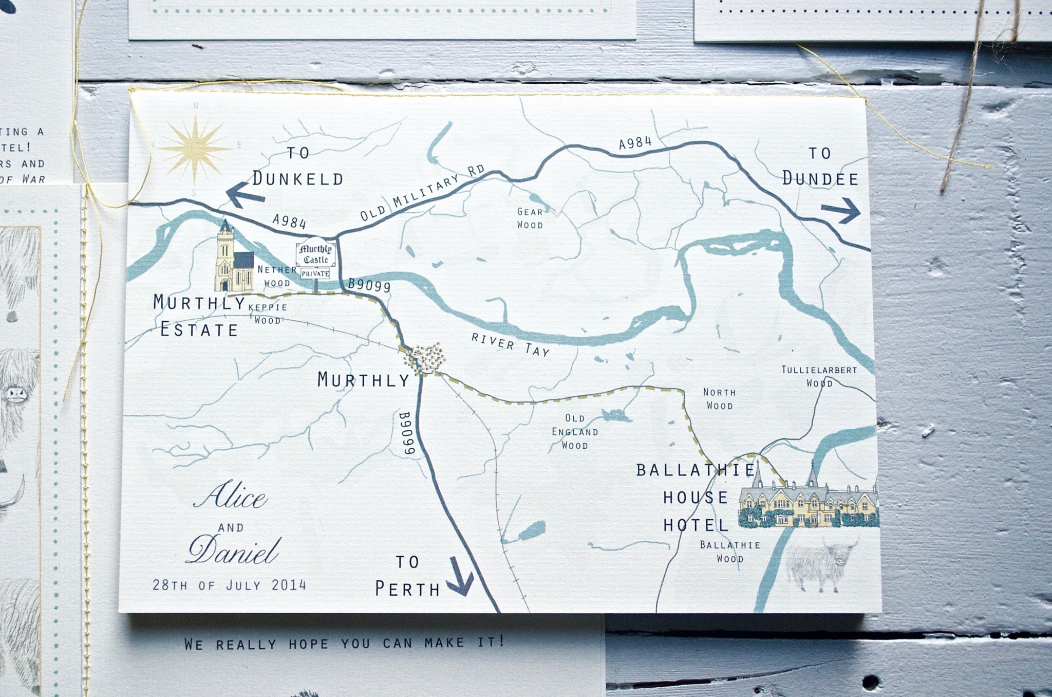 scotland wedding custom map