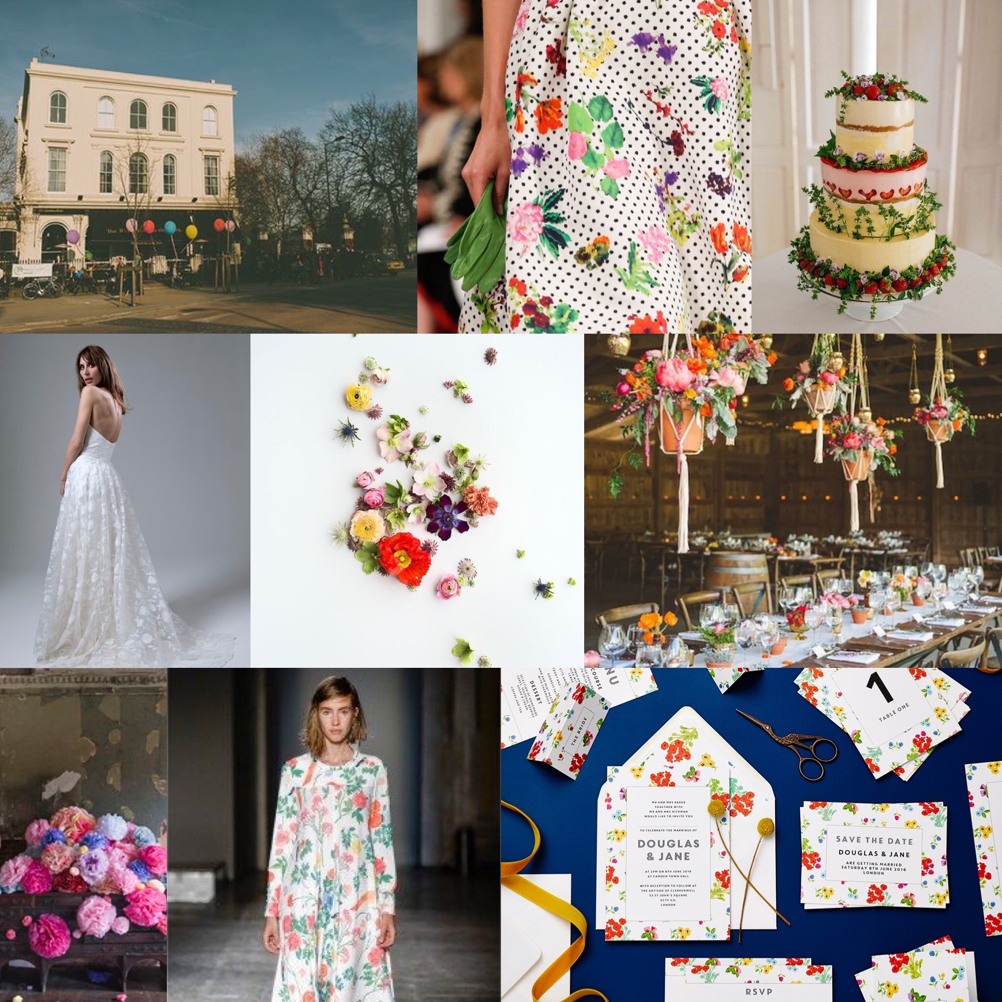 lucy says I do Ditsy wedding stationery design mood board