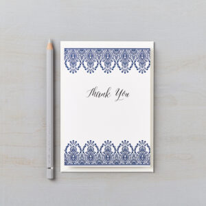 LSID greetings card indian summer indigo blue thank you card