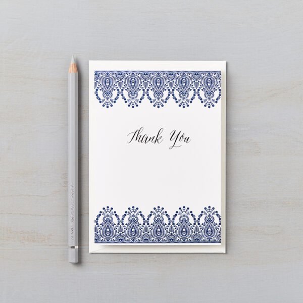 LSID greetings card indian summer indigo blue thank you card