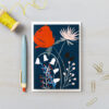 LSID greetings cards red flower blue background