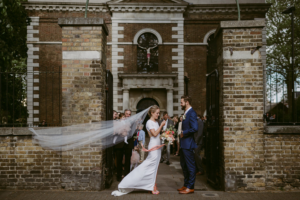 Modern geometric pink city london wedding V&A Millar Cole