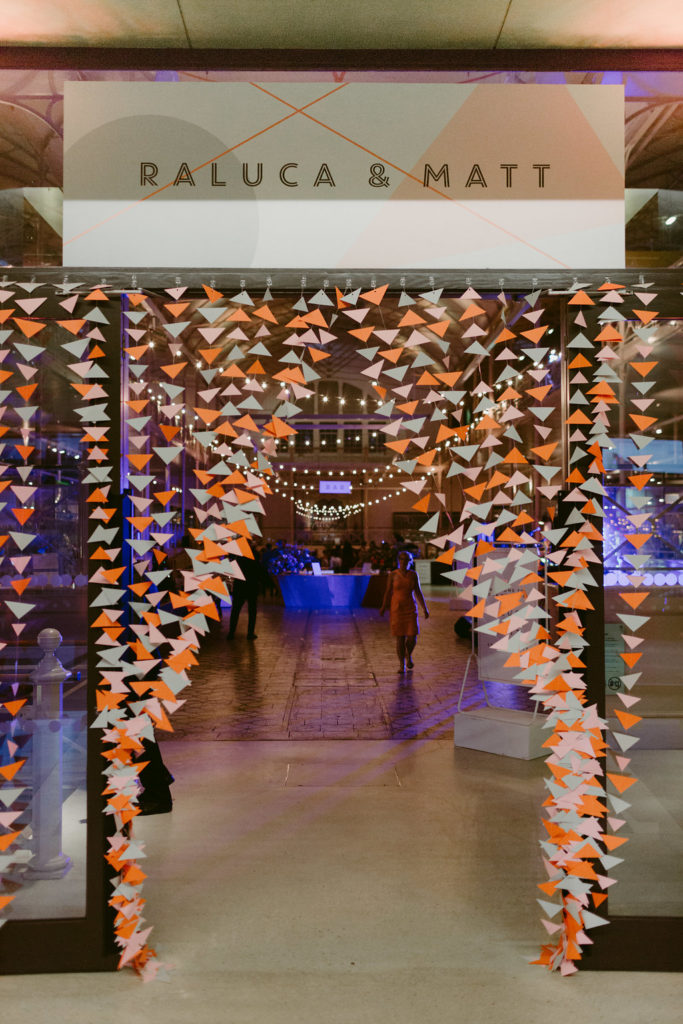 Modern geometric pink city london wedding V&A Millar Cole