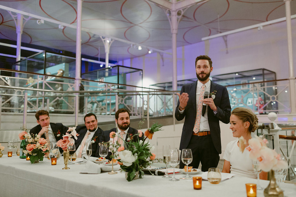 Modern geometric pink city wedding V&A Millar Cole