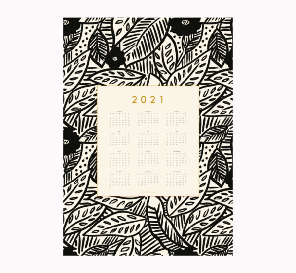 2021 calendar botanical