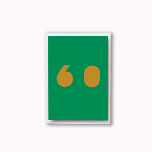 60th birthday card retro colour block pea green and mustard