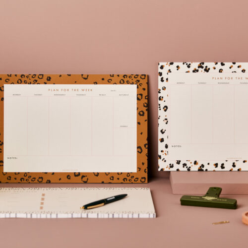 A4 animal Print weekly planners banner farrow and ball sulking room pink