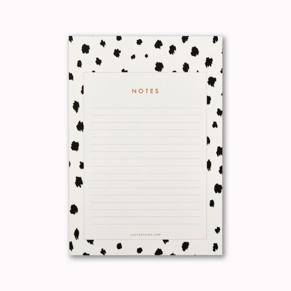 A5 desk notepad dalmatian spot animal print design