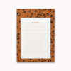 A5 desk notepad mustard ochre leopard animal print design