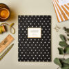 A5 notebook black and white star cover ruled pages portland stone styling