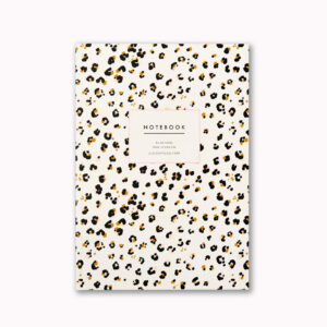 A5 notebook cheetah animal print cover ruled pages