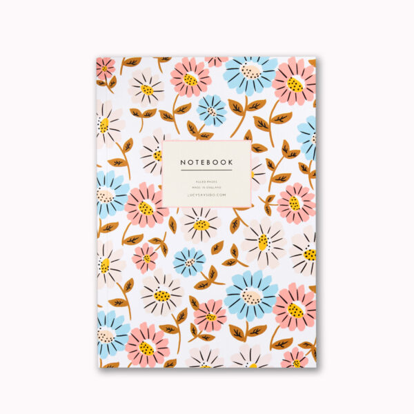 beautiful A5 notebook garden flower design 96 ruled pages