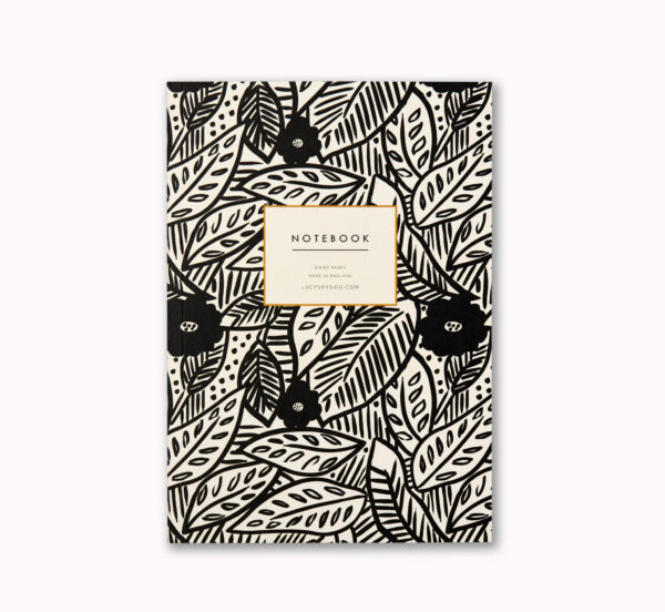 Luxury A5 notebook tropical botanical pattern print design 96 ruled pages