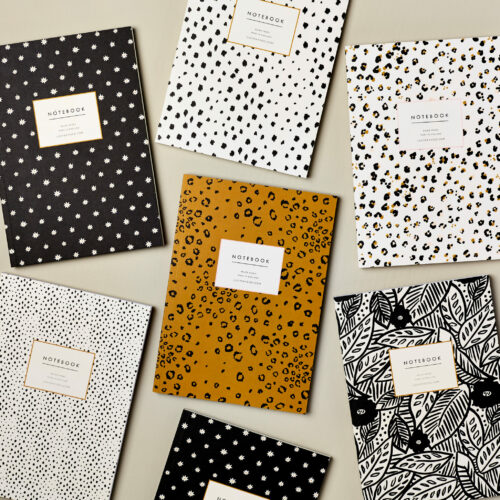 choose your beautiful cover A5 notebooks 96 lined pages perfect gifts animal print botanical spots banner