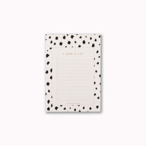 A6 I love a list desk notepad dalmatian spot animal print