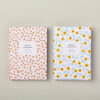 A6 pocket notebook set flower fields yellow and blue flower and pink and gold ditsy floral