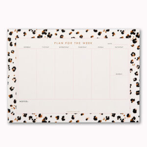 Cheetah print A4 weekly desk planner notepad