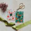 charity christmas card set retro scandi floral