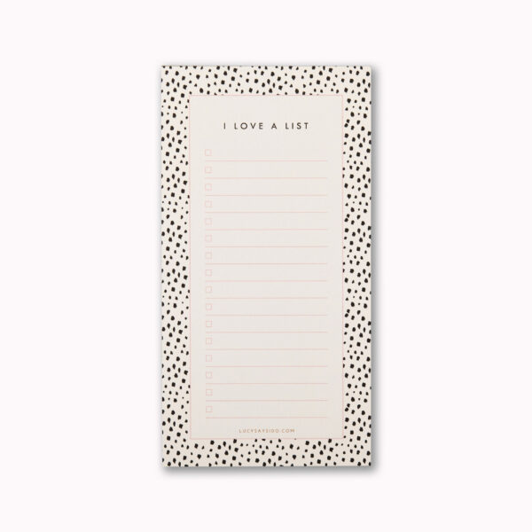 jotter desk notepad to do list stationery gift small spot animal print