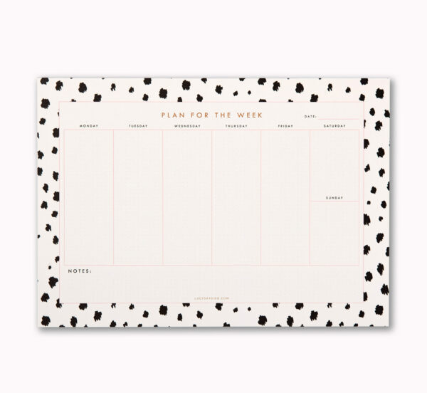 dalmatian animal print A4 weekly desk planner notepad