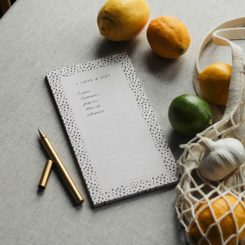 small spots shopping list notepad