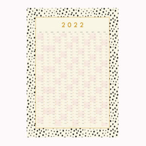 2022 Year planner wall hanging dalmatian spot animal print black and white