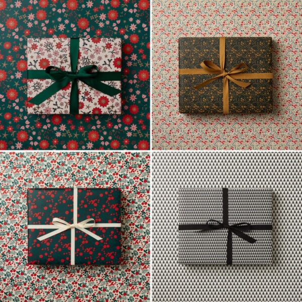 assorted christmas gift wrap double sided wrapping paper