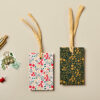 Christmas gift tags little flowers design festive greens golds and reds